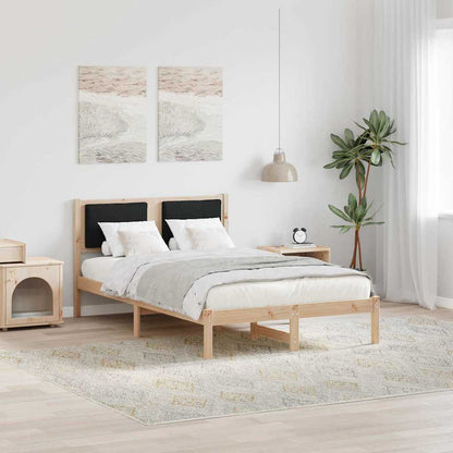 Bed Frame with Headboard Black 120 x 190 cm Solid Pine Wood