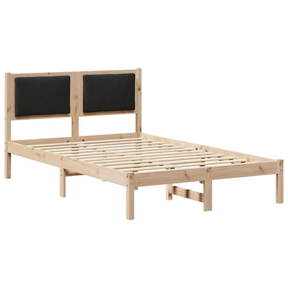 Bed Frame with Headboard Black 120 x 190 cm Solid Pine Wood