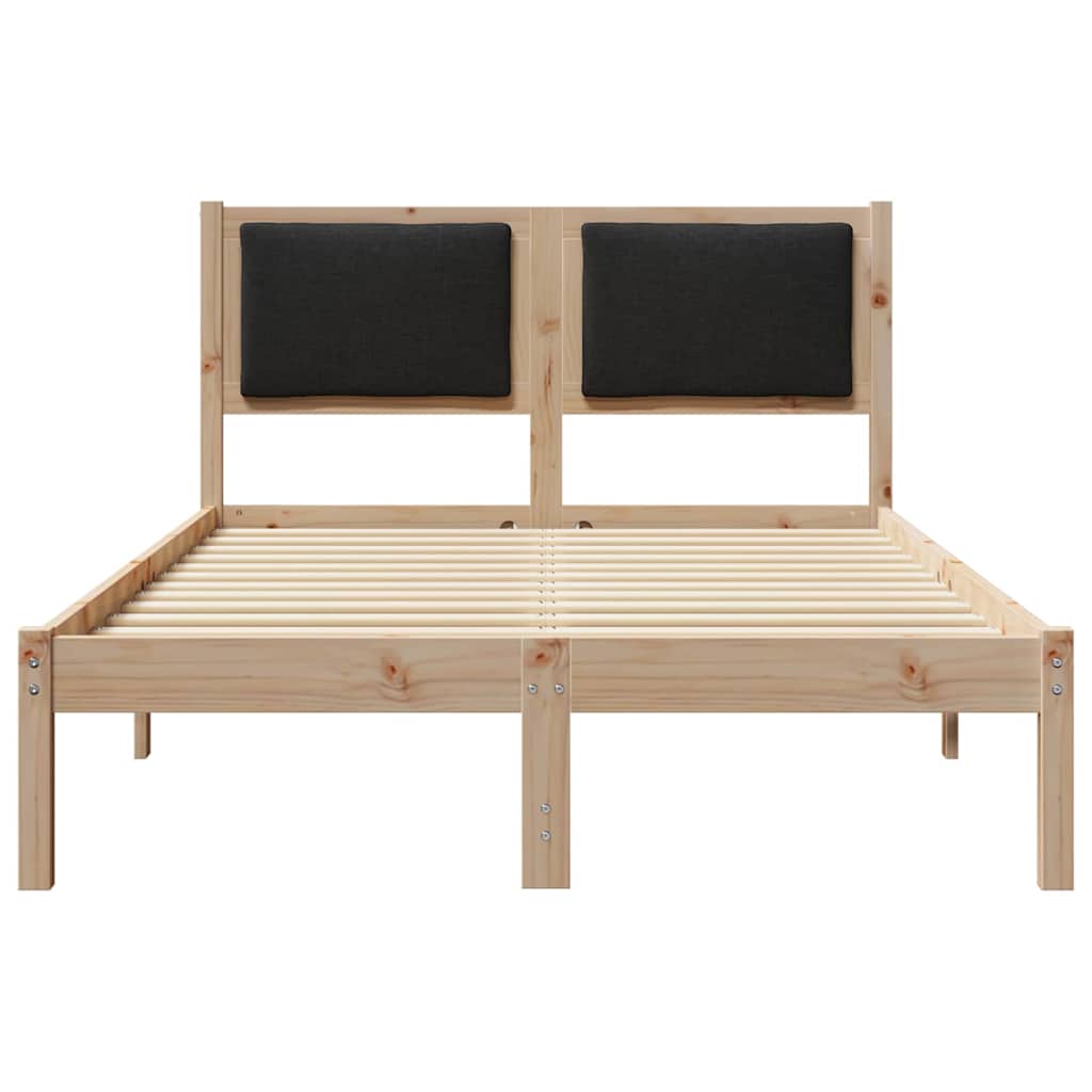 Bed Frame with Headboard Black 120 x 190 cm Solid Pine Wood