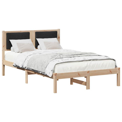 Bed Frame with Headboard Black 120 x 190 cm Solid Pine Wood
