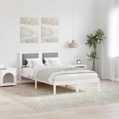 Bed Frame Light Grey 120 x 190 cm Solid Pine Wood