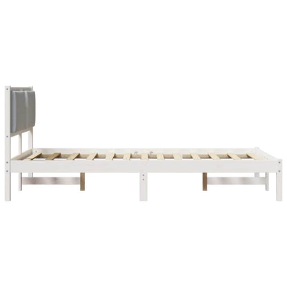Bed Frame Light Grey 120 x 190 cm Solid Pine Wood