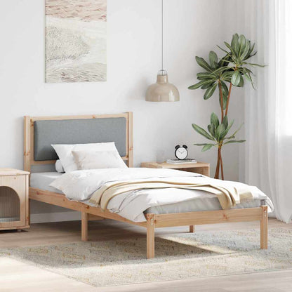 Bed Frame Light Grey 100 x 200 cm Solid Pine Wood