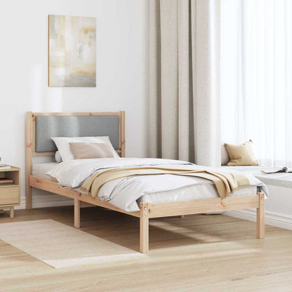 Bed Frame Light Grey 100 x 200 cm Solid Pine Wood