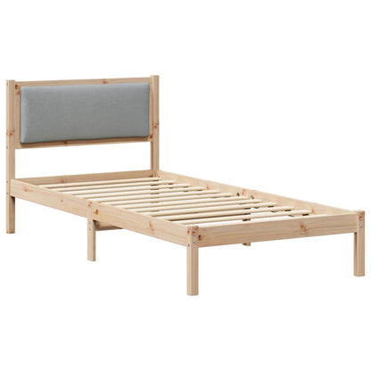 Bed Frame Light Grey 100 x 200 cm Solid Pine Wood