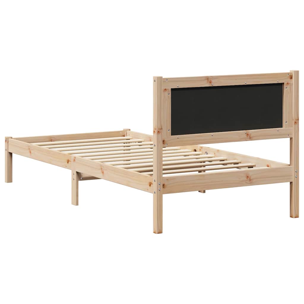Bed Frame Light Grey 100 x 200 cm Solid Pine Wood