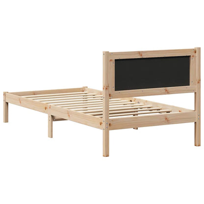 Bed Frame with Headboard Black 100 x 200 cm Solid Pine Wood