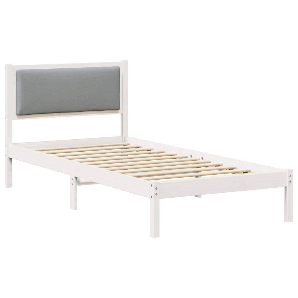 Bed Frame Light Grey 100 x 200 cm Solid Pine Wood