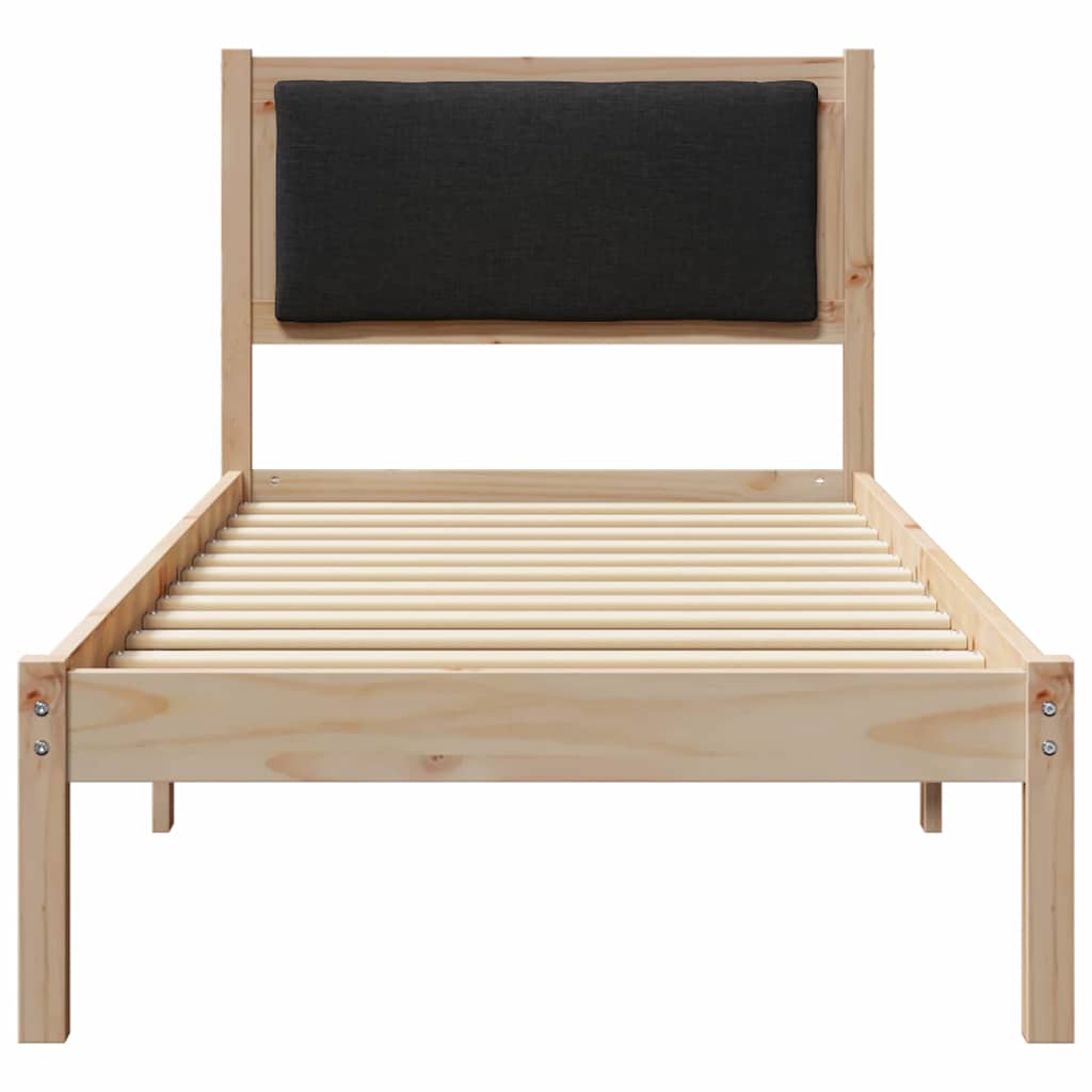 Bed Frame with Headboard Black 80 x 200 cm Solid Pine Wood