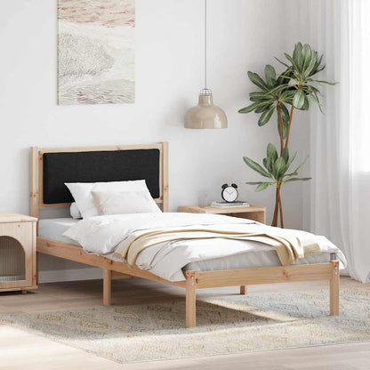 Bed Frame with Headboard Black 90 x 190 cm Solid Pine Wood