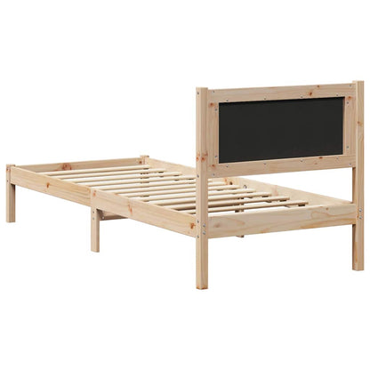 Bed Frame with Headboard Black 80 x 190 cm Solid Pine Wood