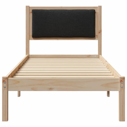 Bed Frame with Headboard Black 80 x 190 cm Solid Pine Wood