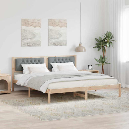 Bed Frame Light Grey 160 x 200 cm Solid Pine Wood