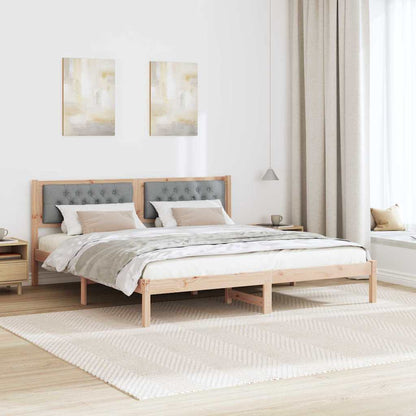 Bed Frame Light Grey 160 x 200 cm Solid Pine Wood