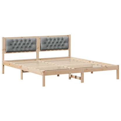 Bed Frame Light Grey 160 x 200 cm Solid Pine Wood