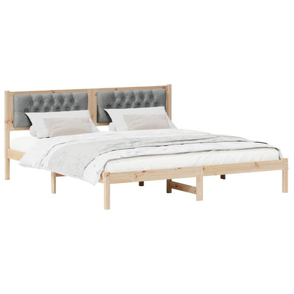 Bed Frame Light Grey 160 x 200 cm Solid Pine Wood