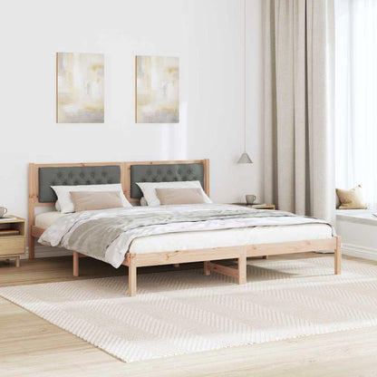 Bed Frame with Headboard Dark Grey 160 x 200 cm Solid Pine Wood