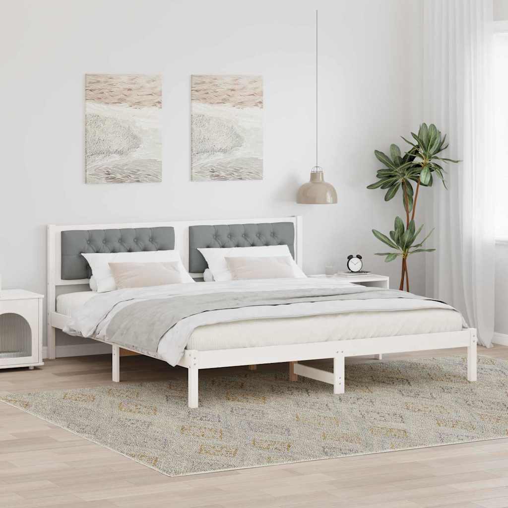 Bed Frame Light Grey 160 x 200 cm Solid Pine Wood