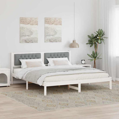 Bed Frame Light Grey 160 x 200 cm Solid Pine Wood