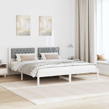 Bed Frame Light Grey 160 x 200 cm Solid Pine Wood