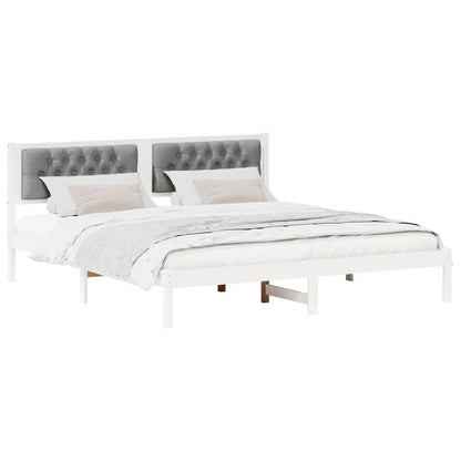 Bed Frame Light Grey 160 x 200 cm Solid Pine Wood