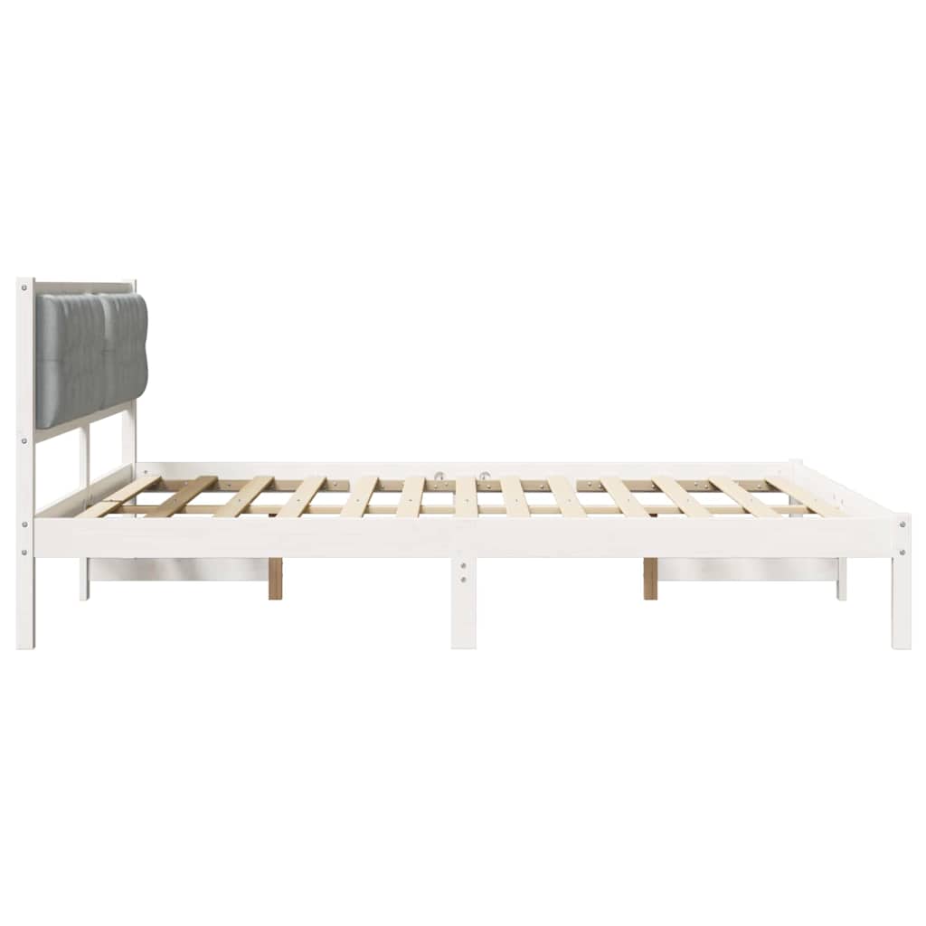 Bed Frame Light Grey 160 x 200 cm Solid Pine Wood
