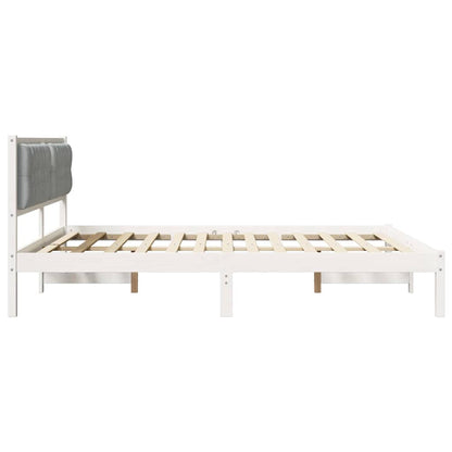 Bed Frame Light Grey 160 x 200 cm Solid Pine Wood