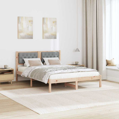 Bed Frame Light Grey 150 x 200 cm Solid Pine Wood