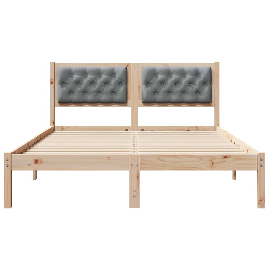 Bed Frame Light Grey 150 x 200 cm Solid Pine Wood
