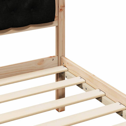 Bed Frame with Headboard Black 150 x 200 cm Solid Pine Wood