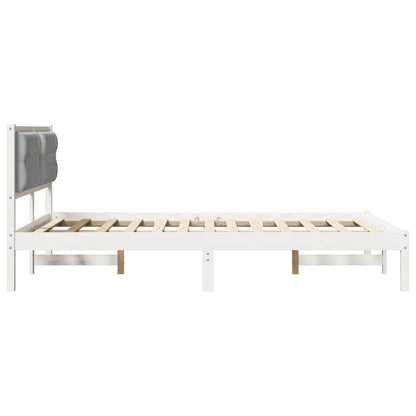 Bed Frame Light Grey 150 x 200 cm Solid Pine Wood