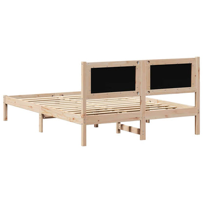 Bed Frame Light Grey 140 x 200 cm Solid Pine Wood