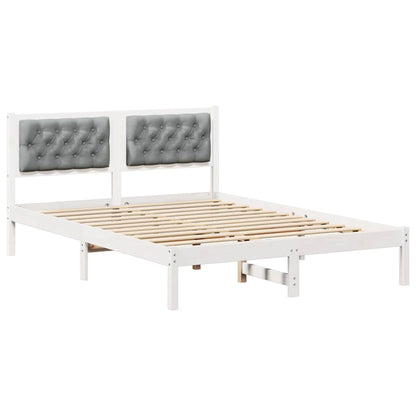 Bed Frame Light Grey 140 x 200 cm Solid Pine Wood