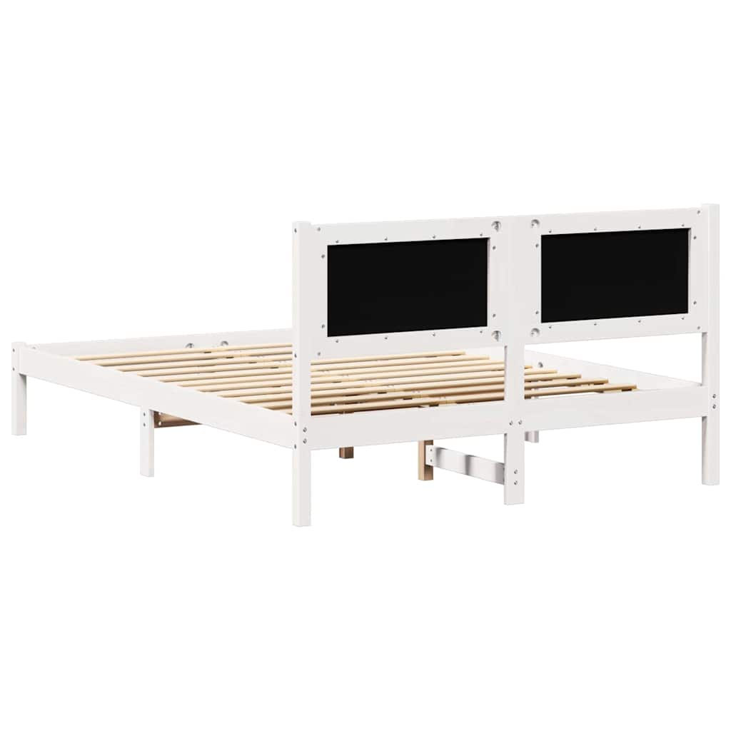 Bed Frame Light Grey 140 x 200 cm Solid Pine Wood
