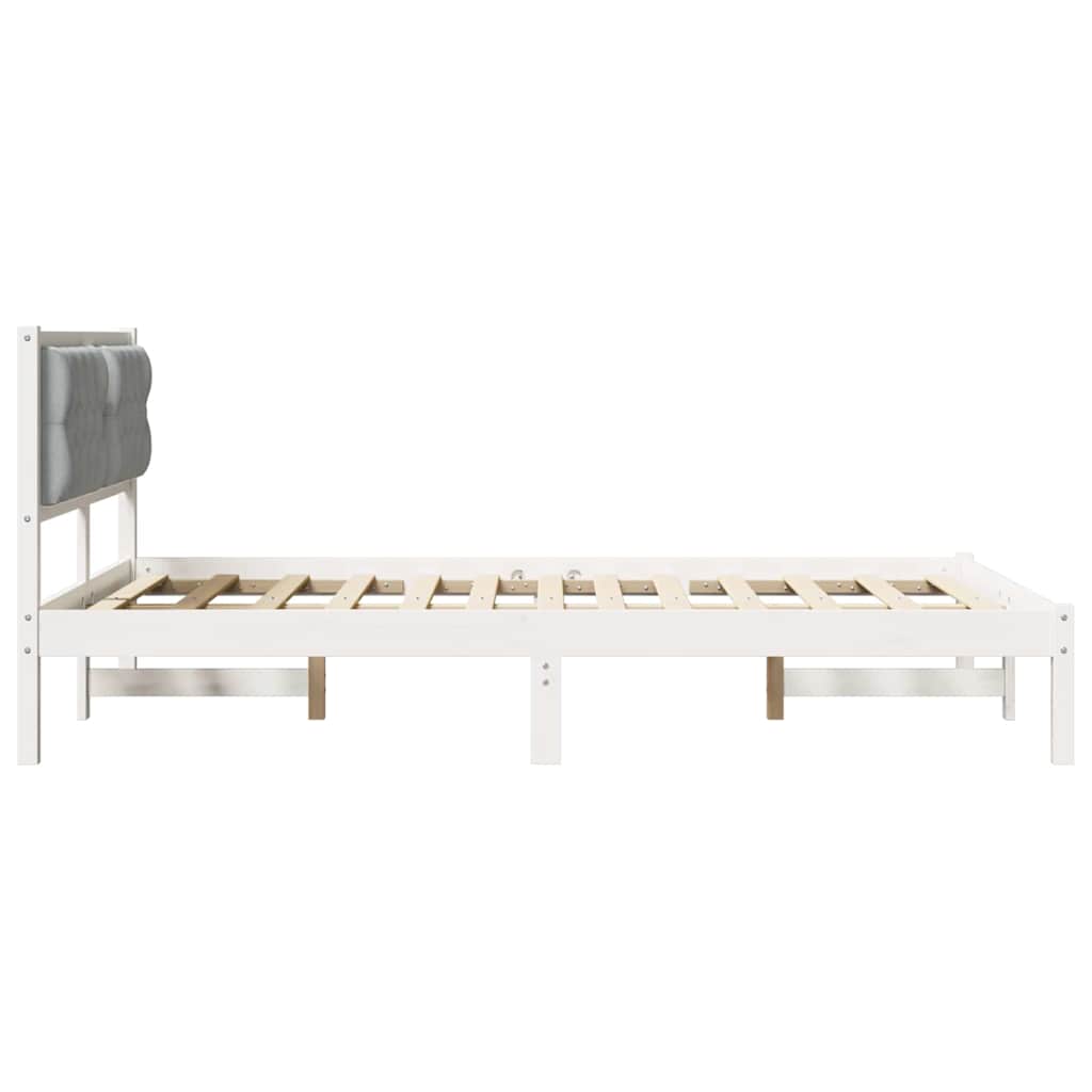 Bed Frame Light Grey 140 x 200 cm Solid Pine Wood