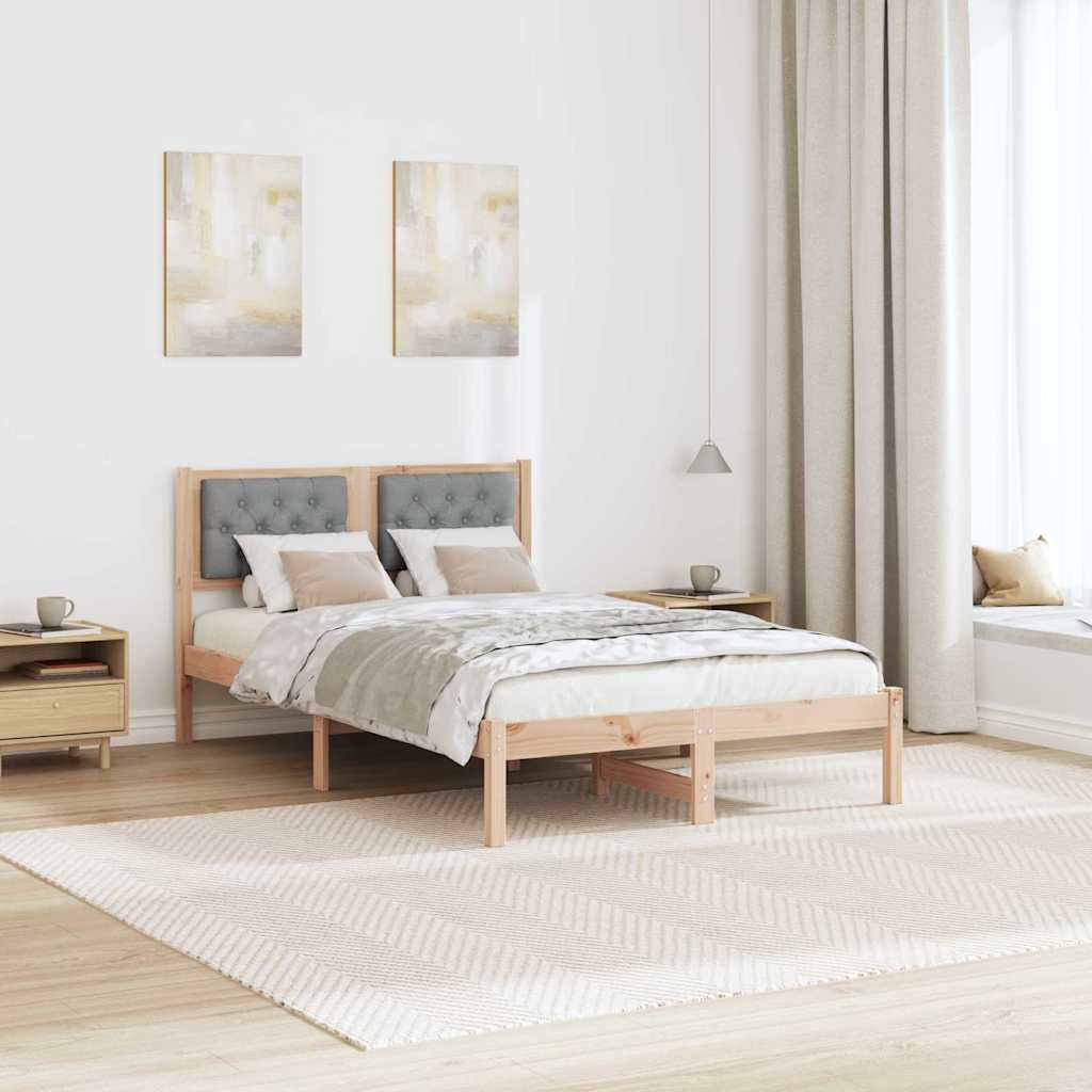 Bed Frame Light Grey 120 x 200 cm Solid Pine Wood