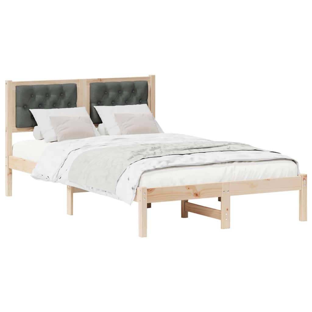 Bed Frame with Headboard Dark Grey 120 x 200 cm Solid Pine Wood