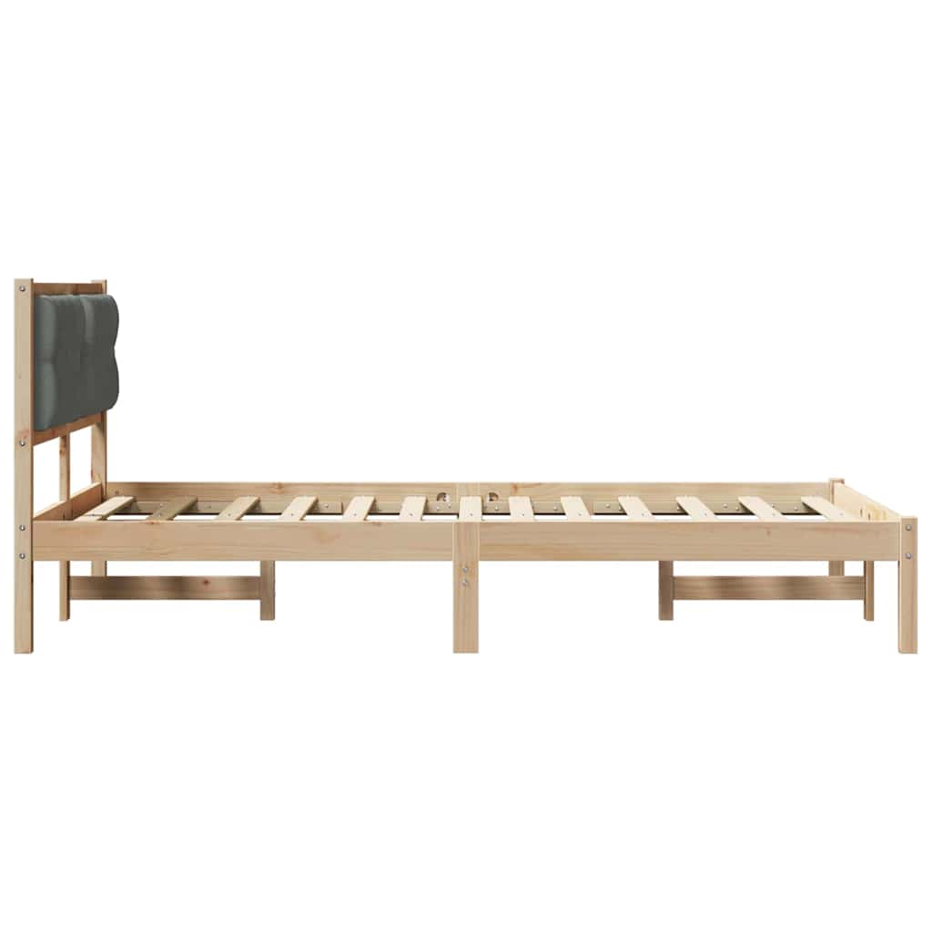 Bed Frame with Headboard Dark Grey 120 x 200 cm Solid Pine Wood
