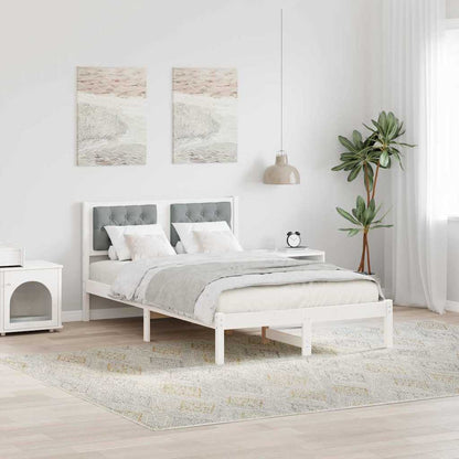 Bed Frame Light Grey 120 x 200 cm Solid Pine Wood