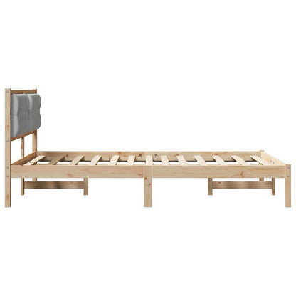 Bed Frame Light Grey 140 x 190 cm Solid Pine Wood