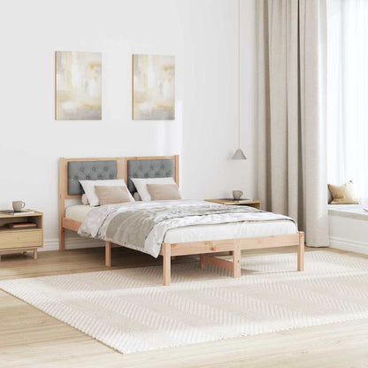 Bed Frame Light Grey 135 x 190 cm Solid Pine Wood