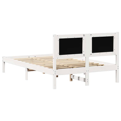 Bed Frame Light Grey 135 x 190 cm Solid Pine Wood