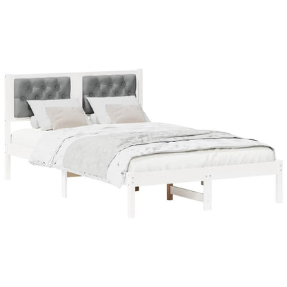 Bed Frame Light Grey 120 x 190 cm Solid Pine Wood