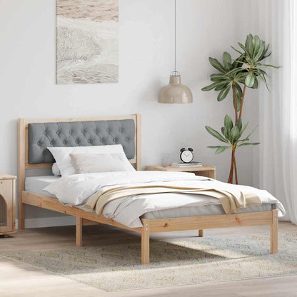 Bed Frame Light Grey 100 x 200 cm Solid Pine Wood