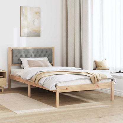 Bed Frame Light Grey 100 x 200 cm Solid Pine Wood