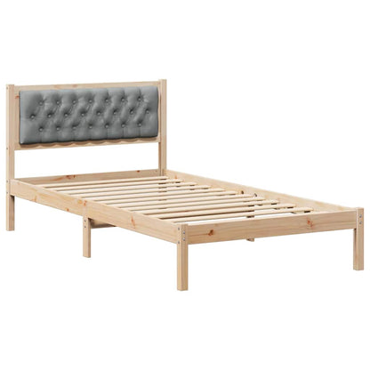 Bed Frame Light Grey 100 x 200 cm Solid Pine Wood