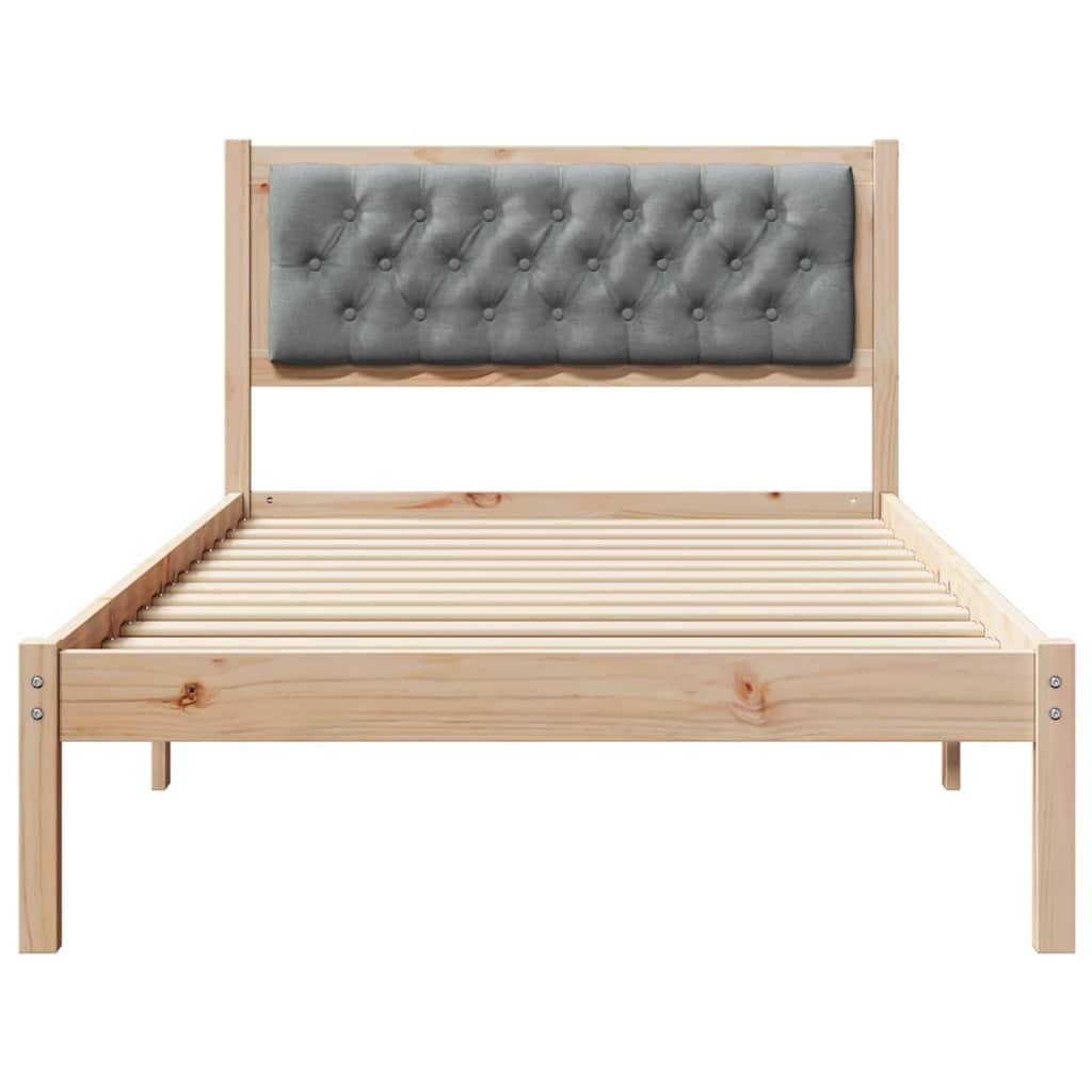 Bed Frame Light Grey 100 x 200 cm Solid Pine Wood