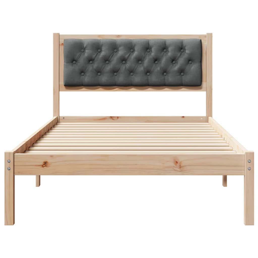 Bed Frame with Headboard Dark Grey 100 x 200 cm Solid Pine Wood