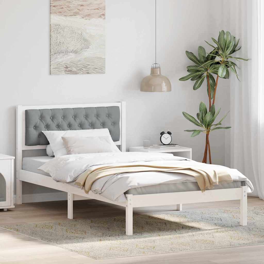 Bed Frame Light Grey 100 x 200 cm Solid Pine Wood
