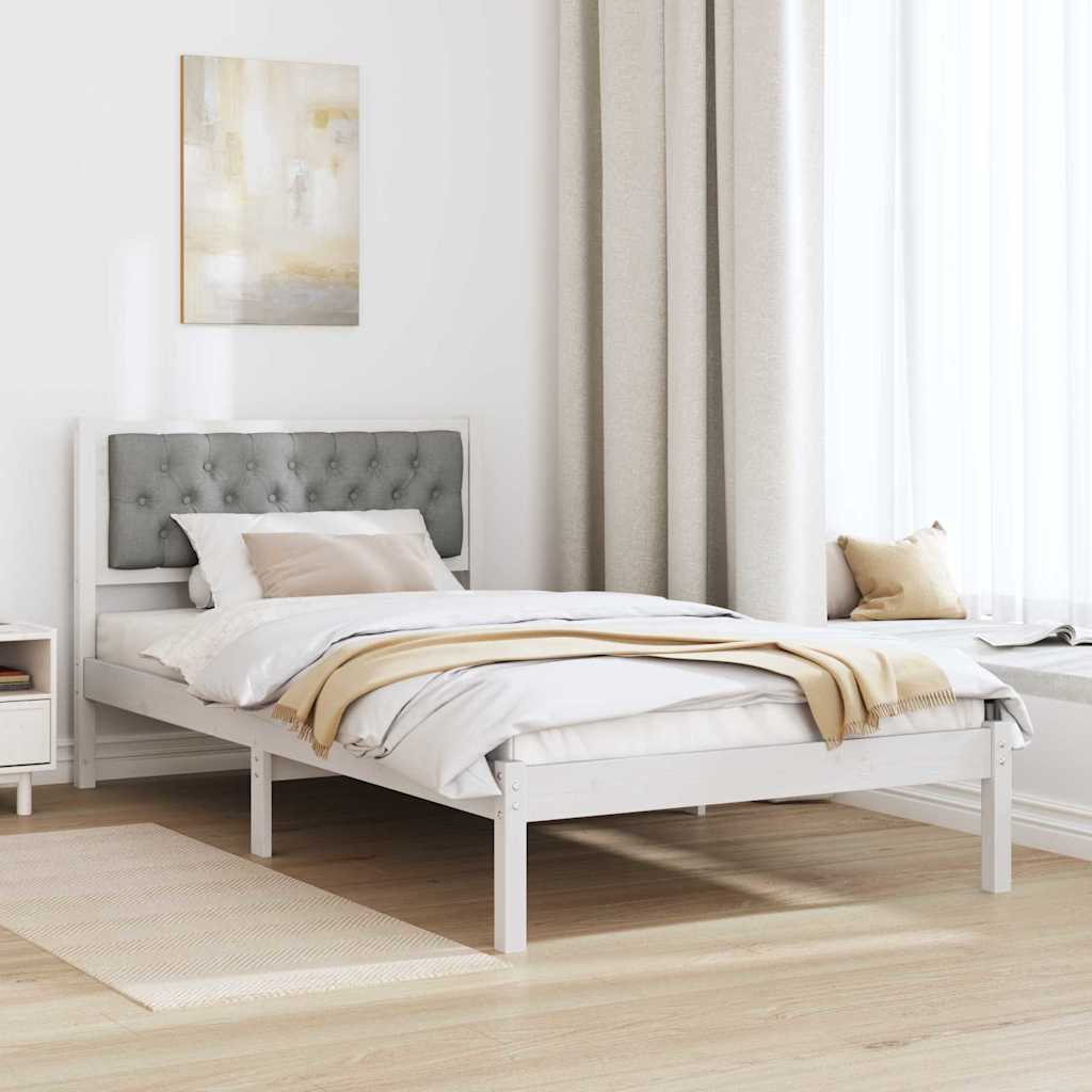 Bed Frame Light Grey 100 x 200 cm Solid Pine Wood